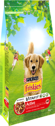 Purina Friskies Vitafit Active 4kg Trockenfutter für erwachsene Hunde mit Kalb