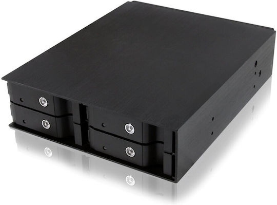 Icy Box Backplane for Hard Drives IcyBox 4x2,5" SATA/SAS HDD/SSD to 5,25" bay Black (IB-2240SSK)