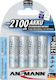 Ansmann Επαναφορτιζόμενες Μπαταρίες AA Ni-MH 2100mAh 1.2V 4τμχ