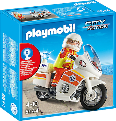 Playmobil Stadt Aktion Μοτοσυκλέτα Έκτακτης Ανάγκης με Φώς für 4-10 Jahre 5544