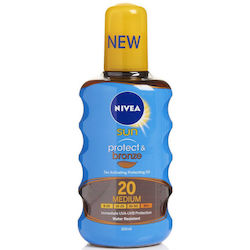 Nivea Protect & Bronze Wasserdicht Sonnenschutzmittel Öl SPF20 in Spray 200ml