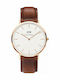 Daniel Wellington Classic St Mawes Men's Watch 40mm Battery with Brown Leather Strap