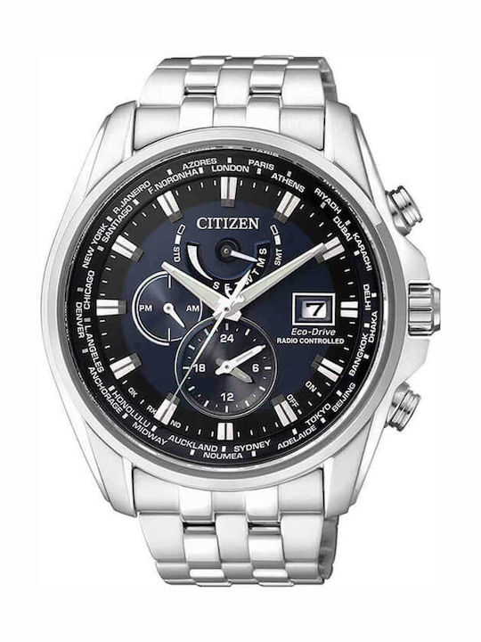 Citizen Herrenuhr 44mm Chronograph Eco - Antrieb mit Silber Metallarmband