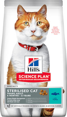 Hill's Science Plan Young Adult Sterilised Ξηρά Τροφή για Ενήλικες Στειρωμένες Γάτες με Τόνο 1.5kg