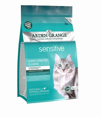 Arden Grange Sensitive Trockenfutter für erwachsene Katzen mit Fisch / Kartoffeln 2kg