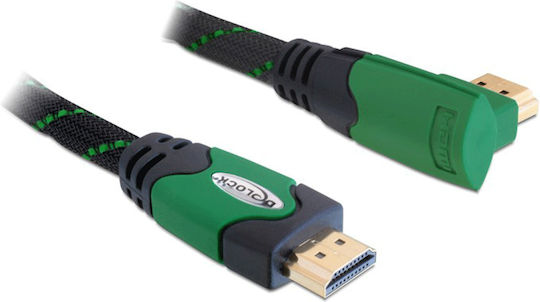 DeLock Angle (90°) Cable HDMI male - HDMI male 3m Πράσινο