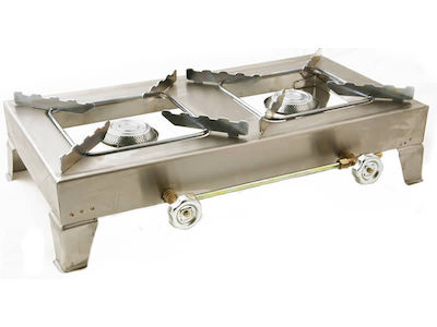 Calfer Gas ΕΛΙ-200 Liquid Gas Countertop Double Burner Inox