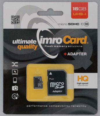 IMRO microSDHC 16GB Class 10 U1 UHS-I με αντάπτορα