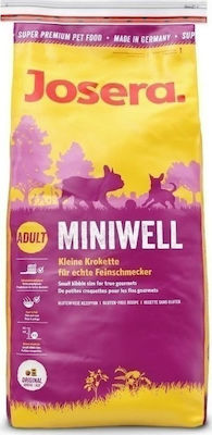 Josera Adult Miniwell 15kg Hrană Uscată fără Gluten pentru Câini Adulți de Rase Mici cu Porumb, Păsări de curte și Orez