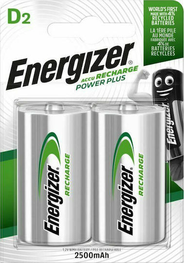Energizer Power Plus Wiederaufladbare Batterien D Ni-MH 2500mAh 1.2V 2Stück