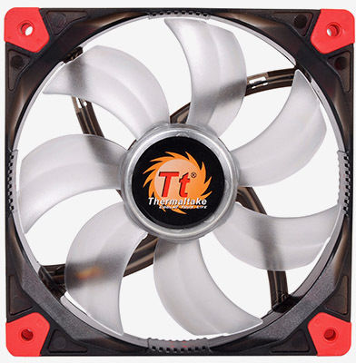 Thermaltake Luna 12 LED Case Fan 120mm with Red Lighting and Connection 3-Pin 1pcs Red