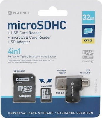 Platinet microSDHC 32GB Clasa 10 Viteză mare cu adaptor