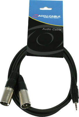 Accu-Cable AC-J3S-2XM/1.5 Cablu XLR de sex masculin - 3,5 mm de sex masculin Negru 1.5m (AC-J3S-2XM/1.5)