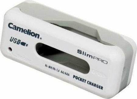 Camelion BC-0803 USB Încărcător Baterii Ni-Cd/Ni-MH Dimensiune AA/AAA în culoarea Alb