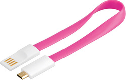 Goobay 95907 Flach USB 2.0 auf Micro-USB-Kabel Rosa 0.2m (95907) 1Stück