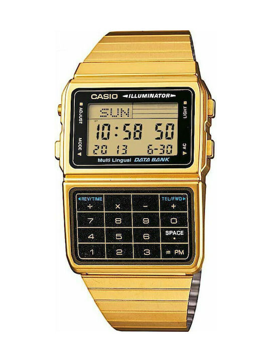 Casio Digital Ceas Baterie cu Aur Brățară metalică