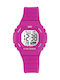 Q&Q Watch with Purple Rubber Strap M137J006