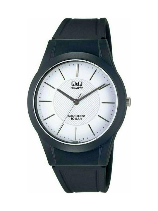 Q&Q Watch Battery with Black Rubber Strap VQ50J...