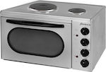 Fancy Electric Countertop Oven 30.5lt with 2 Burners Inox