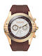 Breeze Watch Chronograph with Brown Rubber Strap