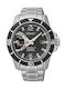 Seiko Sportura Ανδρικό Ρολόι 45mm Kinetic με Ασημί Μεταλλικό Μπρασελέ