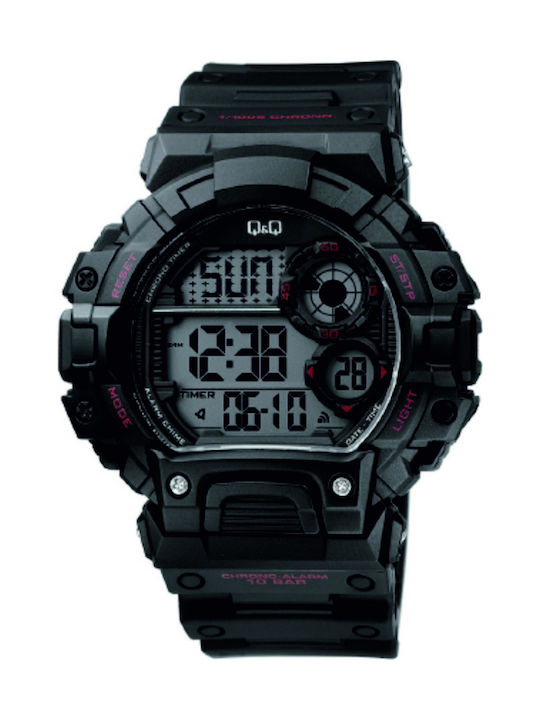 Q&Q Digital Watch Battery with Black Rubber Str...