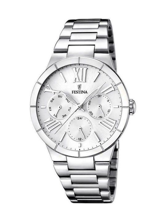 Festina Watch Chronograph with Silver Metal Bracelet