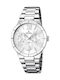 Women's Watch 36mm Chronograph Battery with Silver Stainless Steel Bracelet