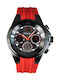 Ferrucci Watch Chronograph Battery with Red Rubber Strap