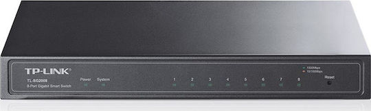 TP-LINK TL-SG2008 v1 Managed L2 PoE+ Switch με 8 Θύρες Gigabit (1Gbps) Ethernet