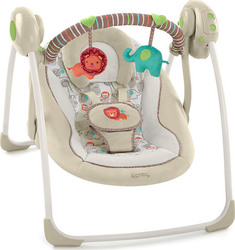 Bright Starts Portable Swing in Electric Relax pentru Bebeluși Bej