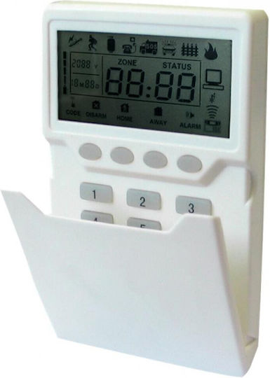 Focus Wireless Клавиатура за Аларма с екран в Бял Цвят PB-500R LCD