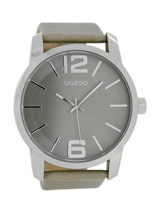 Oozoo Watch with Gray Leather Strap