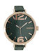 Oozoo Watch with Green Leather Strap