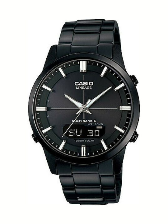 Casio Lineage Herrenuhr 39.6mm Solar mit Schwarz Metallarmband
