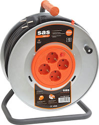 SAS Extension Reel Cord 3x2.5mm²/50m Silver