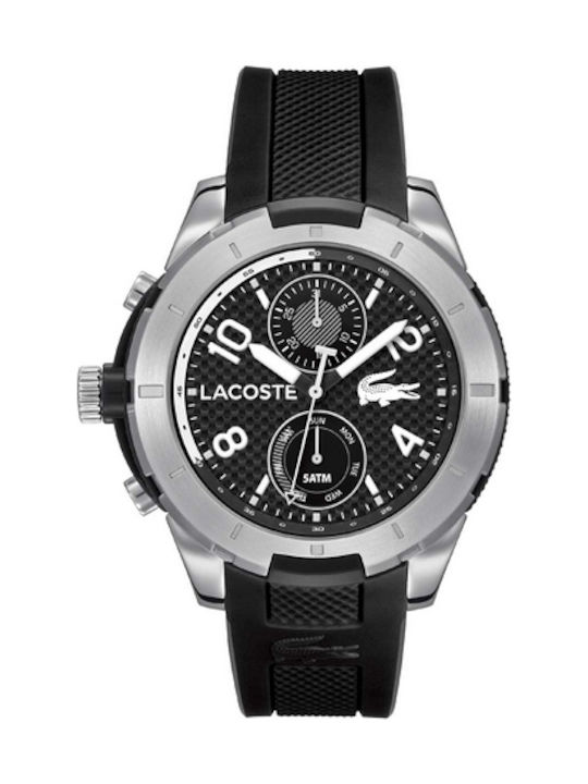 Lacoste Battery Chronograph Watch with Rubber Strap Black