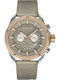 Quantum Men's Watch Chronograph Battery with Beige Leather Strap