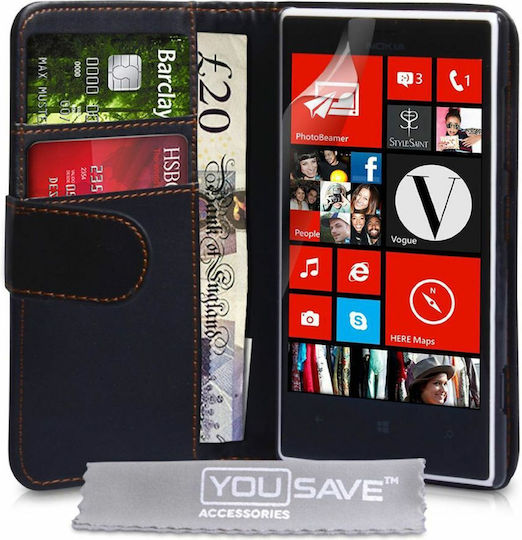 YouSave Accessories Wallet Δερματίνης Μαύρο (Lumia 720)