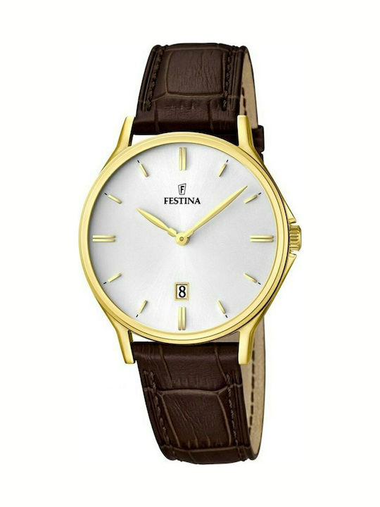 Festina Men's Watch 40mm Battery with Brown Lea...