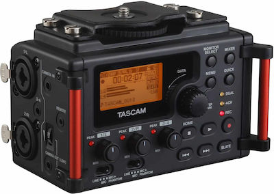 Tascam DR-60D MkII Multichannel Battery Powered/Electric Portable Audio Digital Recorder Phantom Power with Memory Card and USB Power Supply for 5 Hours Recording