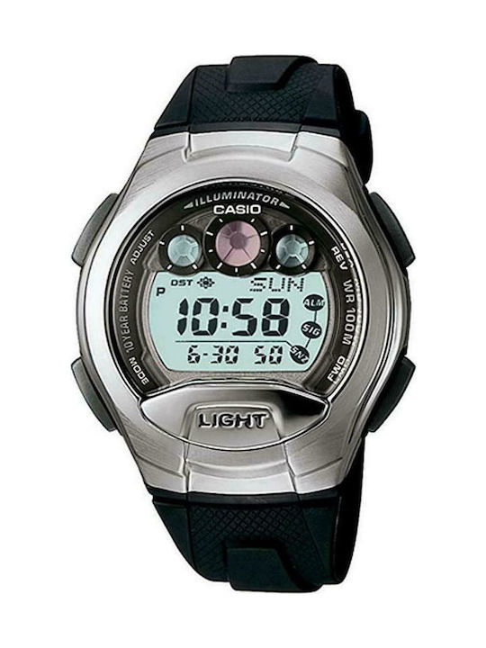 Casio Digital Uhr Automatisch mit Schwarz Kautschukarmband W-755-1AV
