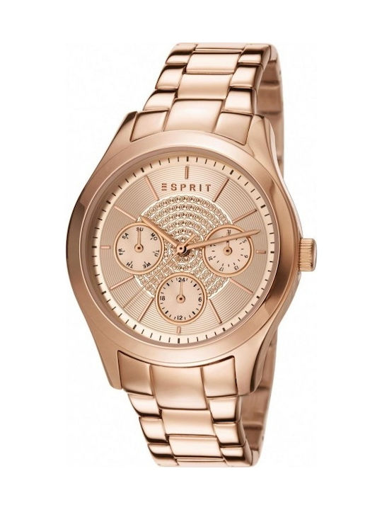 Esprit Uhr Chronograph mit Rose Gold Metallarmband