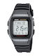 Casio Digital Herrenuhr 36mm Batterie mit Schwarz Kautschukarmband