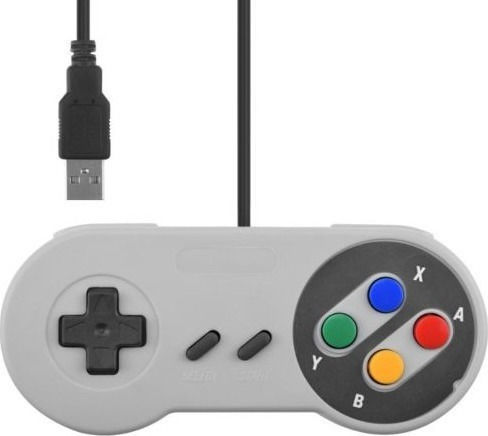 SNES Retro PC Gamepad Wired for PC Gray