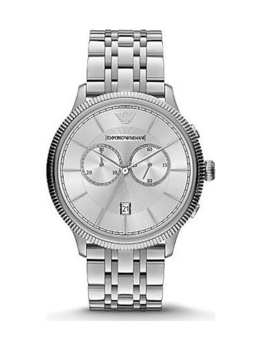 Emporio Armani Watch Chronograph Battery with Silver Metal Bracelet