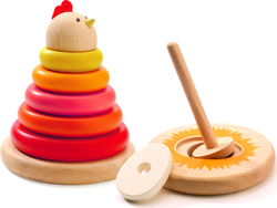 Djeco Stacking Toy Παιχνίδι Ταξινόμησης Κοτούλα made of Wood for 12++ Months