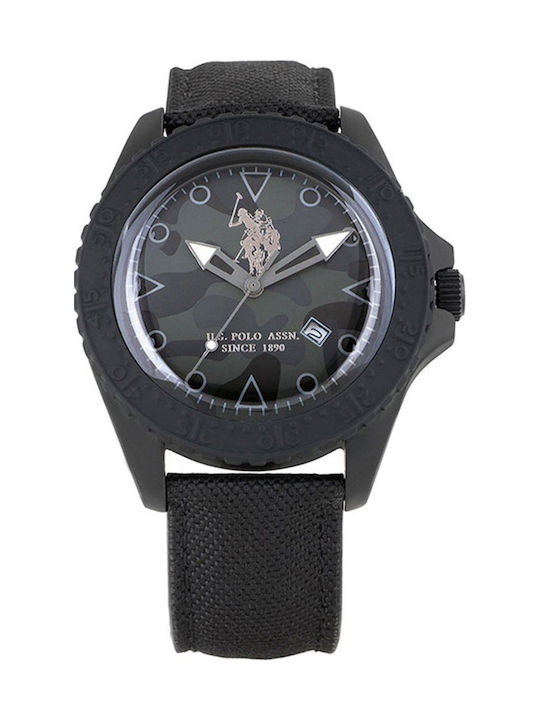 U.S. Polo Assn. Uhr Batterie mit Schwarz Stoffarmband