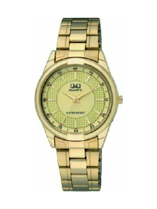 Q&Q Watch Battery with Gold Metal Bracelet Q866J010Y