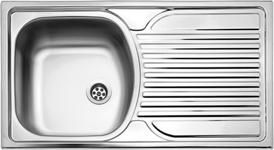 Fortinox Slender 24100 107-24100-110 24100-110 Drop-In Chiuvetă Inox Satinat L78.5xW44.5cm Argintiu